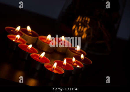 Heart Candles Stock Photo