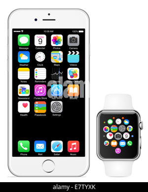 Iphone 6 Apple watch Stock Photo