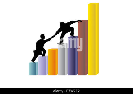 Help each other - a conceptual business illustration Stock Photo