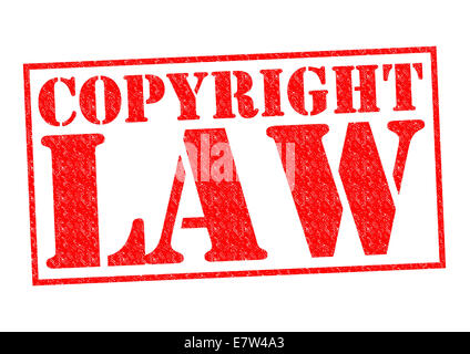 COPYRIGHT LAW red Rubber Stamp over a white background. Stock Photo