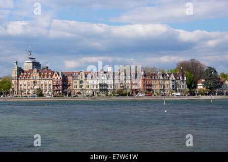 Townhouses on Seestraße street, Lake Constance, Konstanz, Baden-Württemberg, Germany, Europe Stock Photo