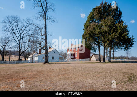 Vew of the McLean House and outbuildings in Appomattox Courthouse National Historical Park, Virginia, USA. Stock Photo