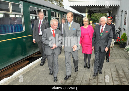 Downpatrick, Northern Ireland. 23/09/2014 - Prince Edward visits Downpatrick Steam Train museum and opens the new gallery Stock Photo