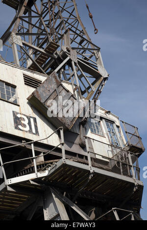 Close up of Bristol harbourside crane 31. Bristol's industrial heritage the Floating Harbour, City of Bristol, England, UK Stock Photo