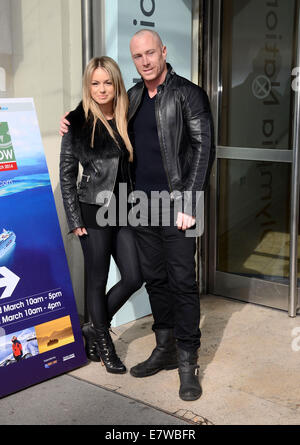 Opening of London Cruise Show 2014 by Strictly Dancers Ola and James Jordan at Olympia, London  Featuring: Ola Jordan,James Jordan Where: London, United Kingdom When: 22 Mar 2014 Stock Photo