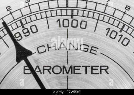 Change in the weather barometer macro detail. Stock Photo