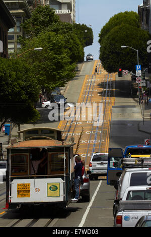 Cable car on Powell Street, San Francisco, California, USA Stock Photo