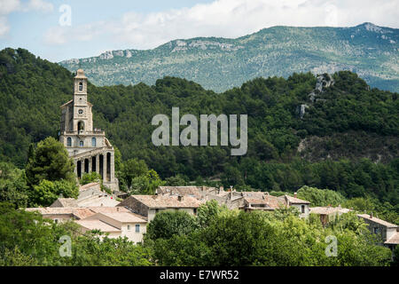 Basilica of Notre-Dame de la Consolation, Pierrelongue, Drôme, Rhône-Alpes, Provence, France Stock Photo