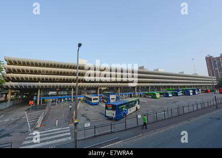 An external view of Preston bus station in Lancashire, granted Grade II listed building status in September 2013. Stock Photo