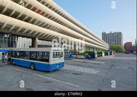 An external view of Preston bus station in Lancashire, granted Grade II listed building status in September 2013. Stock Photo