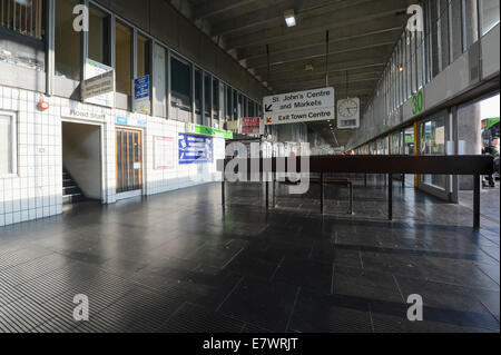 An internal view of Preston bus station in Lancashire, granted Grade II listed building status in September 2013. Stock Photo