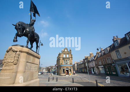 1514 Memorial Statue commemorating the victory of local youths over English raiders near Hawick, Scottish Borders, Scotland, UK Stock Photo