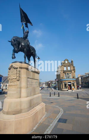 1514 Memorial Statue commemorating the victory of local youths over English raiders near Hawick, Scottish Borders, Scotland, UK Stock Photo