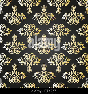 Oriental vector pattern with damask, arabesque and floral elements. Seamless abstract background Stock Photo