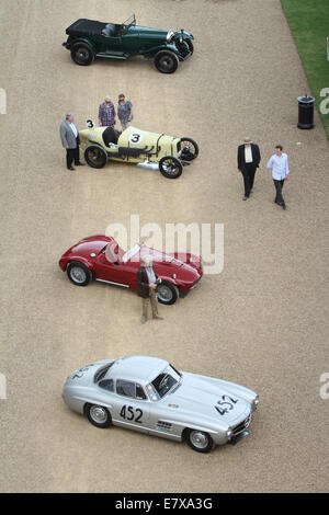 LONDON, ENGLAND - SEPTEMBER 06:  A view from the roof of Hampton Court Palace -  Concours of Elegance Hampton Court Palace - Lon Stock Photo