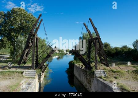 Arles. Langlois bride (Pont Langlois) painted by Van Gogh , Bouches du Rhone departement, Provence-Alpes-Cote d'Azur, France, Europe. Stock Photo