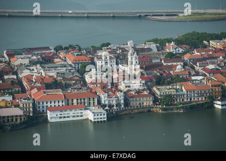 Aerial view of Panama old quarter, Panama city Stock Photo