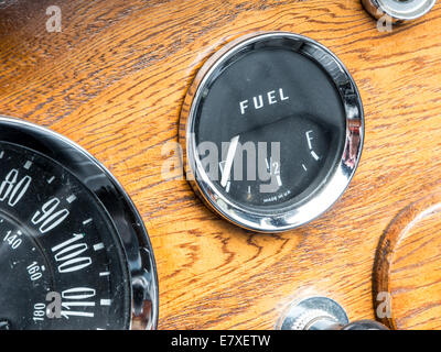 Vintage fuel gauge of an old-timer Stock Photo