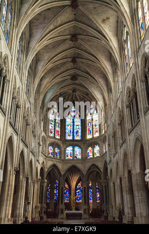 Inside L 'Eglise Saint-Severin church in Paris, France Stock Photo