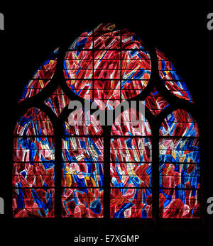 A stained glass window inside L 'Eglise Saint-Severin, Paris, France Stock Photo