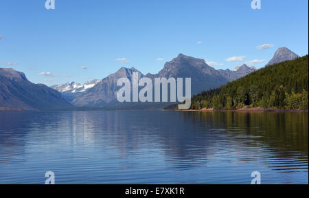 View from Lake McDonald in Glacier National Park, Montana. Stock Photo