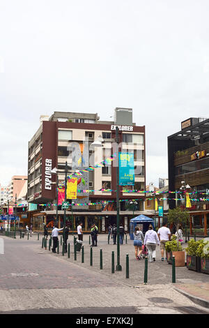 Plaza Foch, the center of the tourist district La Mariscal in Quito, Ecuador Stock Photo