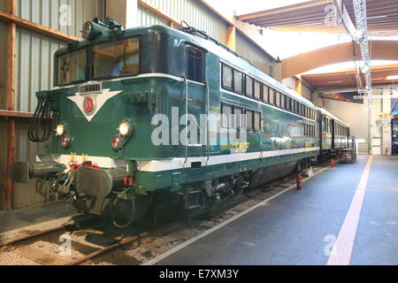 The Cité du Train (English: City of the Train or Train City), situated in Mulhouse, France, is the biggest railway museum in FR Stock Photo