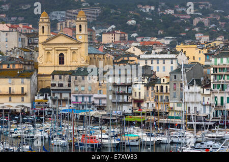 Historic town centre of Terra Vecchia with the Church of Saint-Jean-Baptiste, Bastia, Haute-Corse, Corsica, France Stock Photo