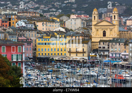 Historic town centre of Terra Vecchia with the Church of Saint-Jean-Baptiste, Bastia, Haute-Corse, Corsica, France Stock Photo