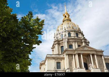 Les Invalides cathedral dome in Paris Stock Photo