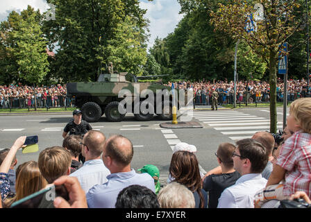 Wheeled Armored Vehicle KTO Rosomak (Wolverine) during military parade marking Polish Armed Forces Day in Warsaw Stock Photo