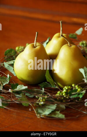 Pears on a table Stock Photo
