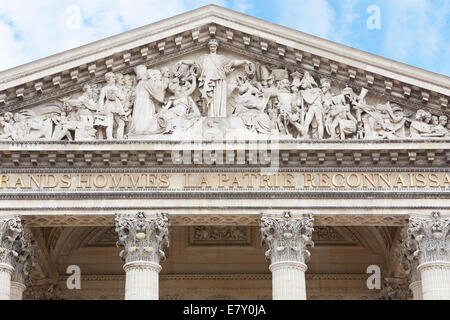 Pantheon facade in Paris, France Stock Photo