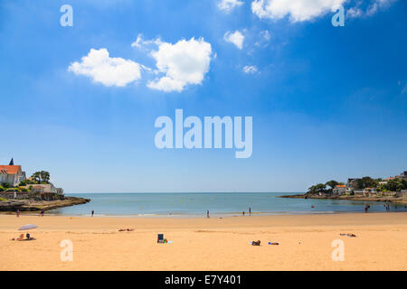 Panoramic view of Saint-Palais beach and bay in France. Stock Photo
