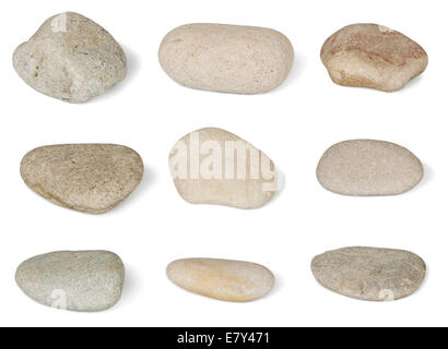 collection of stones are isolated on a white background