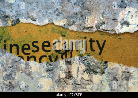 Security text on paper Stock Photo