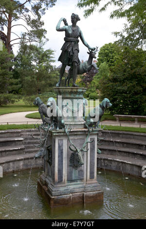 Fountain of Diana in the garden of palace Fontainebleau, France Stock Photo