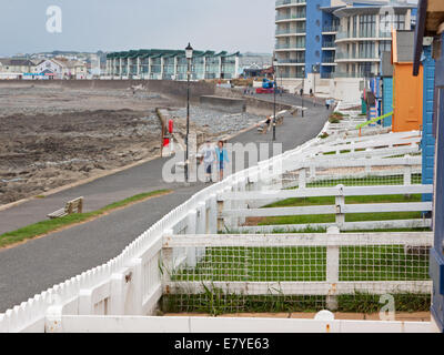 Seafront at the holiday resort of Westward Ho ! in Devon UK Stock Photo