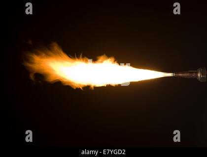 Acetylene from a cutting tip burning in air Stock Photo