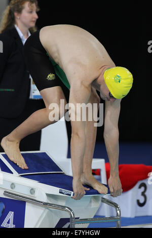 Daniel FOX of Australia in the Swimming in the Mens ParaSport 200m Freestyle S14 Final at the 2014 Commonwealth games, Glasgow. Stock Photo