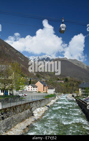 Spring view of the Cauterets spa town Stock Photo