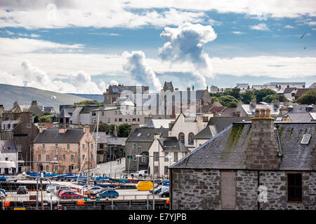 Lerwick, Shetland, Scotland, United Kingdom. Street View of the old city of 400 years (17th century). Stock Photo