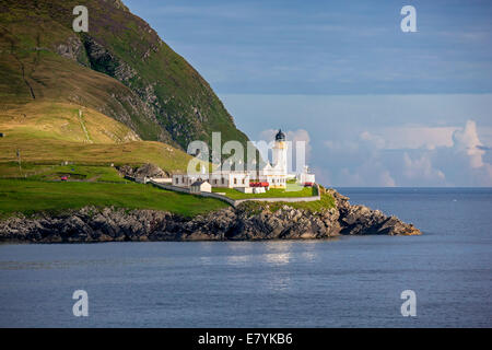 Beautiful lighthouse and buildings on the island of Bressay in the Shetland Islands in Scotland. Stock Photo