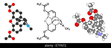 Heroin (diacetylmorphine, morphine diacetate, diamorphine) opioid Stock ...