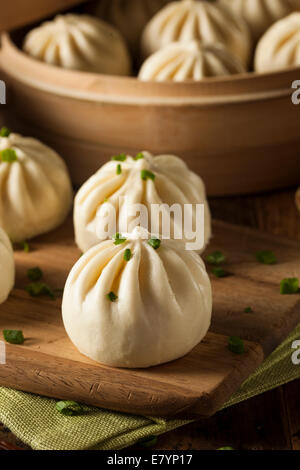 Steamed BBQ Pork Asian Buns Ready to Eat Stock Photo