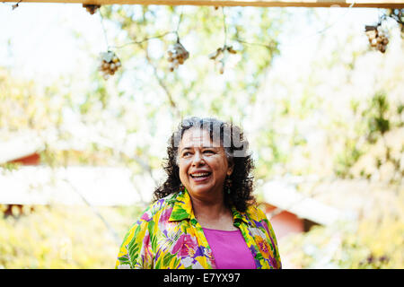 Portrait of senior woman smiling Stock Photo