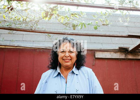 Portrait of smiling woman Stock Photo