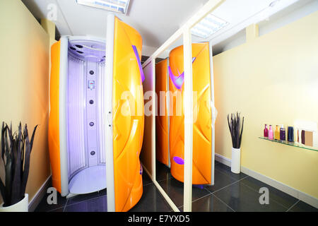 bright and colorful interior of european solarium Stock Photo