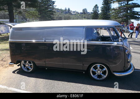 Newport Beach, Sydney, Australia. 27th Sep, 2014. Classic cars on display at Sydney's Newport Beach. Here a 1960's split screen kombi van. Credit:  martin berry/Alamy Live News Stock Photo