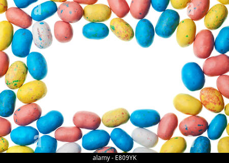 speckled eggs isolated on a white background Stock Photo
